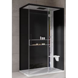 Novellini Glax 2 2.0 2P kabina z hydromasażem 120x90 cm parowa z brodzikiem prawa biała G222P299DM5-1UH