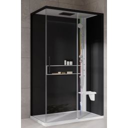 Novellini Glax 2 2.0 2P kabina z hydromasażem 120x90 cm parowa z brodzikiem prawa biała G222P299DT5-1UH