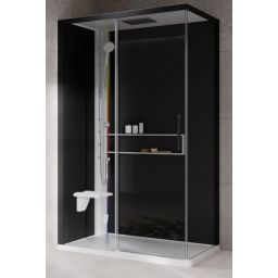 Novellini Glax 2 2.0 2P kabina z hydromasażem 120x90 cm parowa z brodzikiem lewa biała G222P299SM5-1UH