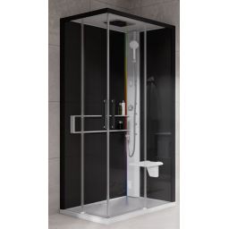 Novellini Glax 2 2.0 A kabina z hydromasażem 100x100 cm parowa z brodzikiem biała G22A100M5-1UH