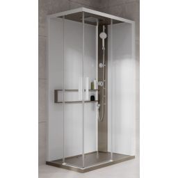 Novellini Glax 2 2.0 A kabina z hydromasażem 100x100 cm parowa z brodzikiem czarna G22A100T5-1HU