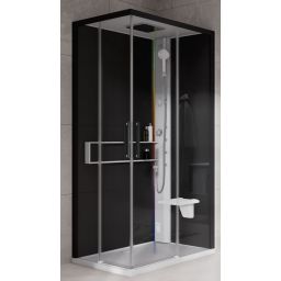 Novellini Glax 2 2.0 A kabina z hydromasażem 100x70 cm prawa parowa z brodzikiem biała G22A107DM5-1UH