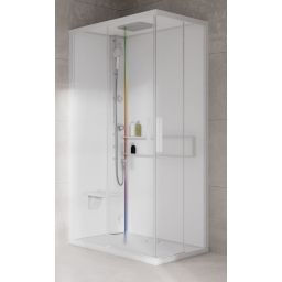 Novellini Glax 2 2.0 A kabina z hydromasażem 100x80 cm lewa parowa z brodzikiem total biała G22A108SM5-1UU