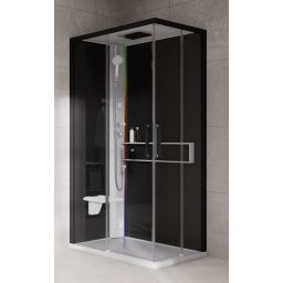 Novellini Glax 2 2.0 A kabina z hydromasażem 100x80 cm lewa parowa z brodzikiem biała G22A108ST5-1UH