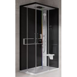 Novellini Glax 2 2.0 A kabina z hydromasażem 100x100 cm parowa z brodzikiem biała G22A109M5-1UH