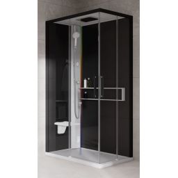 Novellini Glax 2 2.0 A kabina z hydromasażem 100x70 cm lewa parowa z brodzikiem biała G22A197SM5-1UH