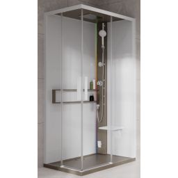 Novellini Glax 2 2.0 A kabina z hydromasażem 100x80 cm prawa parowa z brodzikiem corda G22A198DM5-1TU