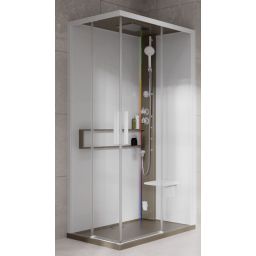 Novellini Glax 2 2.0 A kabina z hydromasażem 100x80 cm prawa parowa z brodzikiem corda G22A198DT5-1TU