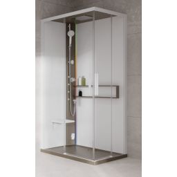 Novellini Glax 2 2.0 A kabina z hydromasażem 100x80 cm lewa parowa z brodzikiem corda G22A198SM5-1TU