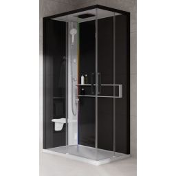 Novellini Glax 2 2.0 A kabina z hydromasażem 100x80 cm lewa parowa z brodzikiem biała G22A198SM5-1UH