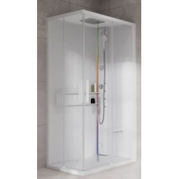 Novellini Glax 2 2.0 A kabina z hydromasażem 80x80 cm parowa z brodzikiem total white G22A80M5-1UU