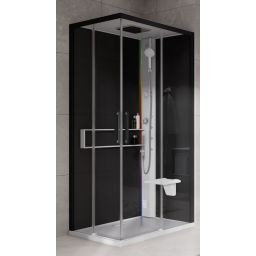 Novellini Glax 2 2.0 A kabina z hydromasażem 80x80 cm parowa z brodzikiem biała G22A89M5-1UH