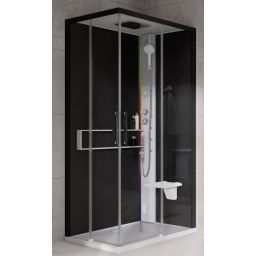 Novellini Glax 2 2.0 A kabina z hydromasażem 80x80 cm parowa z brodzikiem biała G22A89T5-1UH