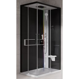 Novellini Glax 2 2.0 A kabina z hydromasażem 90x70 cm prawa parowa z brodzikiem biała G22A9070DT5-1UH