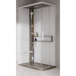 Novellini Glax 2 2.0 A kabina z hydromasażem 90x70 cm lewa parowa z brodzikiem corda G22A9070SM5-1TU