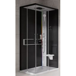 Novellini Glax 2 2.0 A kabina z hydromasażem 90x70 cm prawa parowa z brodzikiem biała G22A9079DT5-1UH