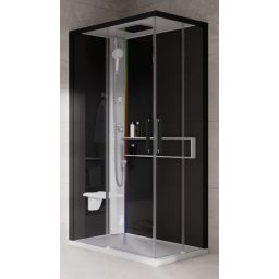 Novellini Glax 2 2.0 A kabina z hydromasażem 90x70 cm lewa parowa z brodzikiem biała G22A9079SM5-1UH