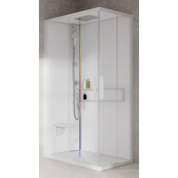 Novellini Glax 2 2.0 A kabina z hydromasażem 90x70 cm lewa parowa z brodzikiem total biała G22A9079SM5-1UU