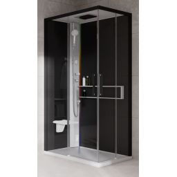 Novellini Glax 2 2.0 A kabina z hydromasażem 90x70 cm lewa parowa z brodzikiem biała G22A9079ST5-1UH