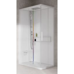 Novellini Glax 2 2.0 A kabina z hydromasażem 90x70 cm lewa parowa z brodzikiem total biała G22A9079ST5-1UU