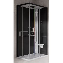 Novellini Glax 2 2.0 A kabina z hydromasażem 90x90 cm parowa z brodzikiem biała G22A99T5-1UH