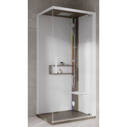 Novellini Glax 2 2.0 G+F kabina z hydromasażem 80 cm kwadratowa prawa parowa z brodzikiem corda G22GF89DM5-1TU