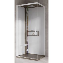 Novellini Glax 2 2.0 G+F kabina z hydromasażem 80 cm kwadratowa lewa parowa z brodzikiem corda G22GF89SM5-1TU