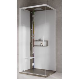 Novellini Glax 2 2.0 G+F kabina z hydromasażem 80 cm kwadratowa lewa parowa z brodzikiem corda G22GF89ST5-1TU