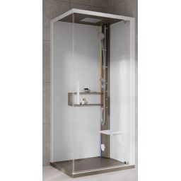 Novellini Glax 2 2.0 G+F kabina z hydromasażem 90 cm kwadratowa prawa parowa z brodzikiem corda G22GF90DT5-1TU