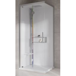 Novellini Glax 2 2.0 G+F kabina z hydromasażem 90 cm kwadratowa lewa parowa z brodzikiem corda G22GF90SM5-1HU