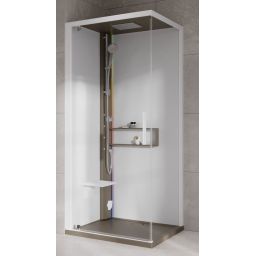 Novellini Glax 2 2.0 G+F kabina z hydromasażem 90 cm kwadratowa lewa parowa z brodzikiem corda G22GF90SM5-1TU