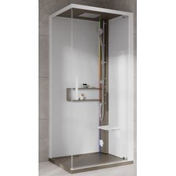 Novellini Glax 2 2.0 G+F kabina z hydromasażem 90 cm kwadratowa prawa parowa z brodzikiem corda G22GF99DM5-1TU