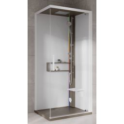 Novellini Glax 2 2.0 G+F kabina z hydromasażem 90 cm kwadratowa prawa parowa z brodzikiem corda G22GF99DT5-1TU