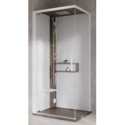 Novellini Glax 2 2.0 G+F kabina z hydromasażem 90 cm kwadratowa lewa parowa z brodzikiem corda G22GF99ST5-1TU