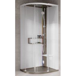 Novellini Glax 2 2.0 R kabina z hydromasażem 100x100 cm półokrągła parowa z brodzikiem corda G22R100M5-1TU