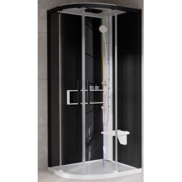 Novellini Glax 2 2.0 R kabina z hydromasażem 100x100 cm półokrągła parowa z brodzikiem biała G22R100M5-1UH