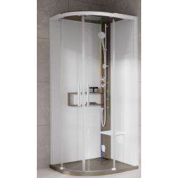 Novellini Glax 2 2.0 R kabina z hydromasażem 100x100 cm półokrągła parowa z brodzikiem corda G22R100T5-1TU