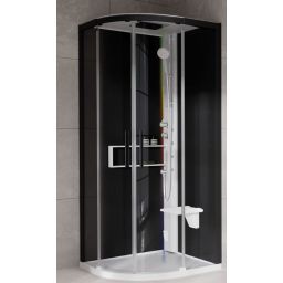 Novellini Glax 2 2.0 R kabina z hydromasażem 100x100 cm półokrągła parowa z brodzikiem biała G22R100T5-1UH