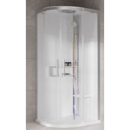 Novellini Glax 2 2.0 R kabina z hydromasażem 100x100 cm półokrągła parowa z brodzikiem srebrna G22R109M5-1BB