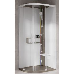 Novellini Glax 2 2.0 R kabina z hydromasażem 100x100 cm półokrągła parowa z brodzikiem corda G22R109M5-1TU