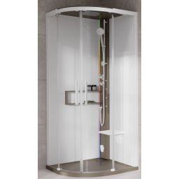 Novellini Glax 2 2.0 R kabina z hydromasażem 100x100 cm półokrągła parowa z brodzikiem corda G22R109T5-1TU