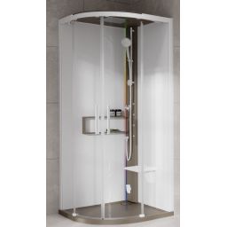 Novellini Glax 2 2.0 R kabina z hydromasażem 90x90 cm półokrągła parowa z brodzikiem corda G22R90M5-1TU