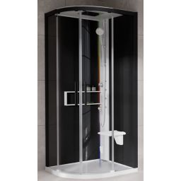 Novellini Glax 2 2.0 R kabina z hydromasażem 90x90 cm półokrągła parowa z brodzikiem biała G22R90M5-1UH