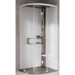 Novellini Glax 2 2.0 R kabina z hydromasażem 90x90 cm półokrągła parowa z brodzikiem corda G22R90T5-1TU