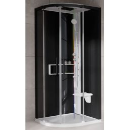 Novellini Glax 2 2.0 R kabina z hydromasażem 90x90 cm półokrągła parowa z brodzikiem biała G22R90T5-1UH