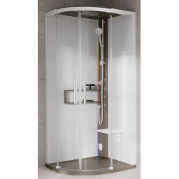 Novellini Glax 2 2.0 R kabina z hydromasażem 90x90 cm półokrągła parowa z brodzikiem corda G22R99M5-1TU