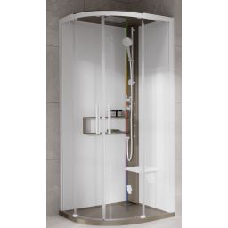 Novellini Glax 2 2.0 R kabina z hydromasażem 90x90 cm półokrągła parowa z brodzikiem corda G22R99T5-1TU