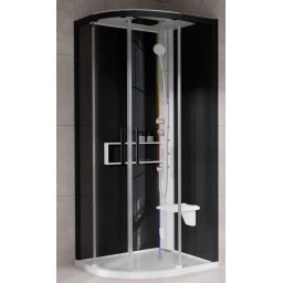 Novellini Glax 2 2.0 R kabina z hydromasażem 90x90 cm półokrągła parowa z brodzikiem biała G22R99T5-1UH