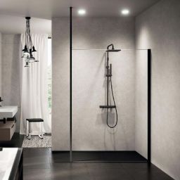 Novellini Kuadra H Walk-in ścianka prysznicowa 100 cm srebrny połysk/szkło przezroczyste KUADH100-1B