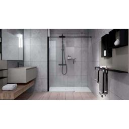 Novellini Kuadra H Walk-in ścianka prysznicowa 170 cm do wnęki prawa chrom/szkło przezroczyste KUADHN170D-1K